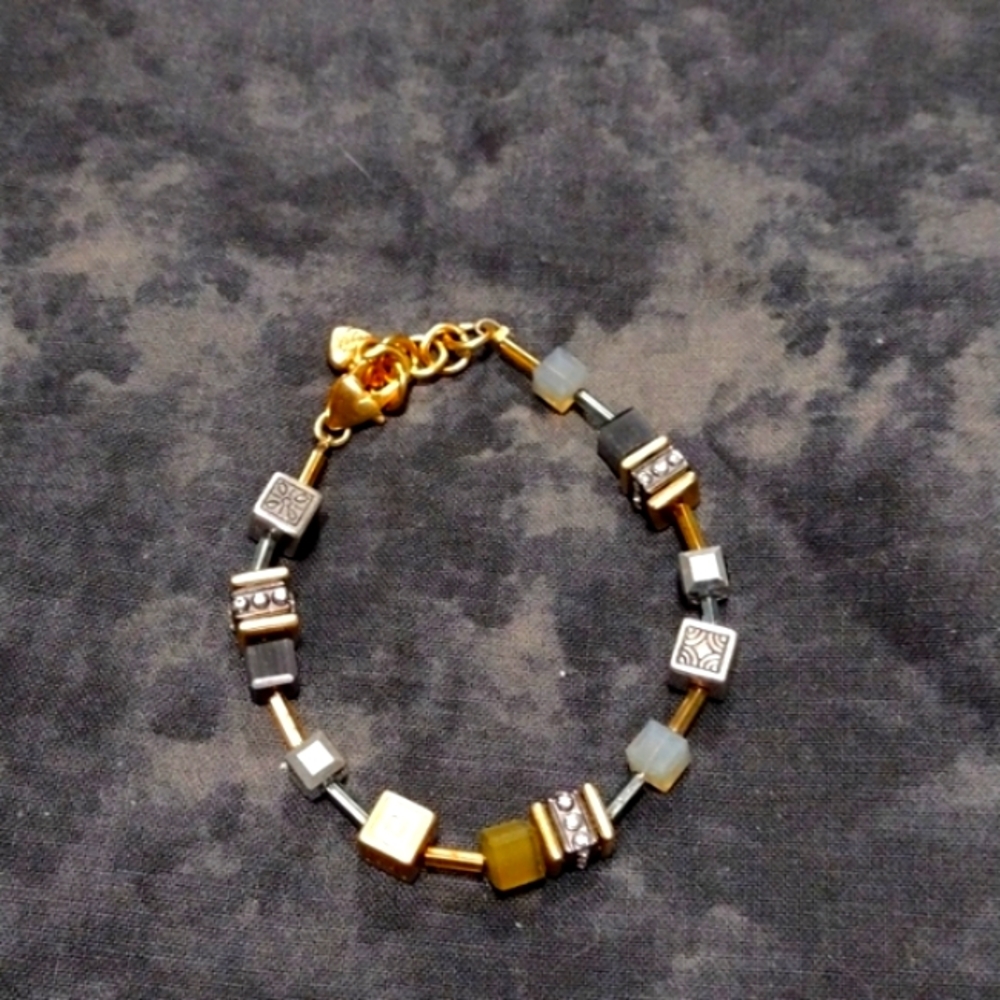 BRIGHTON Multi toned Beaded Bracelet adjustable 7 - 8"